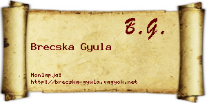 Brecska Gyula névjegykártya