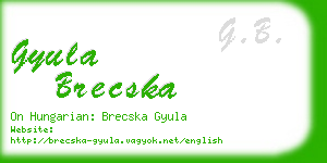 gyula brecska business card